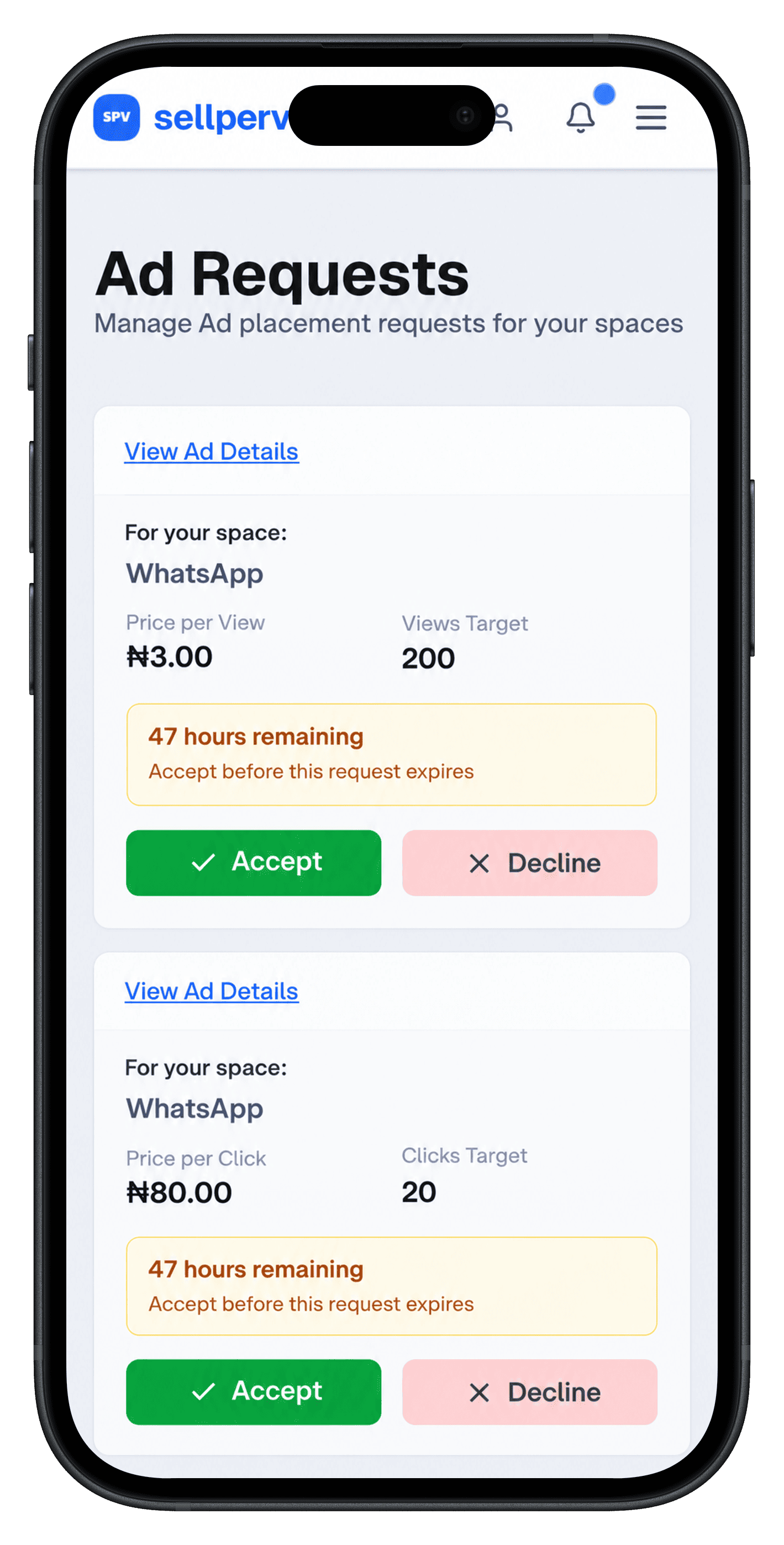 Mobile App Interface - Browse & Promote