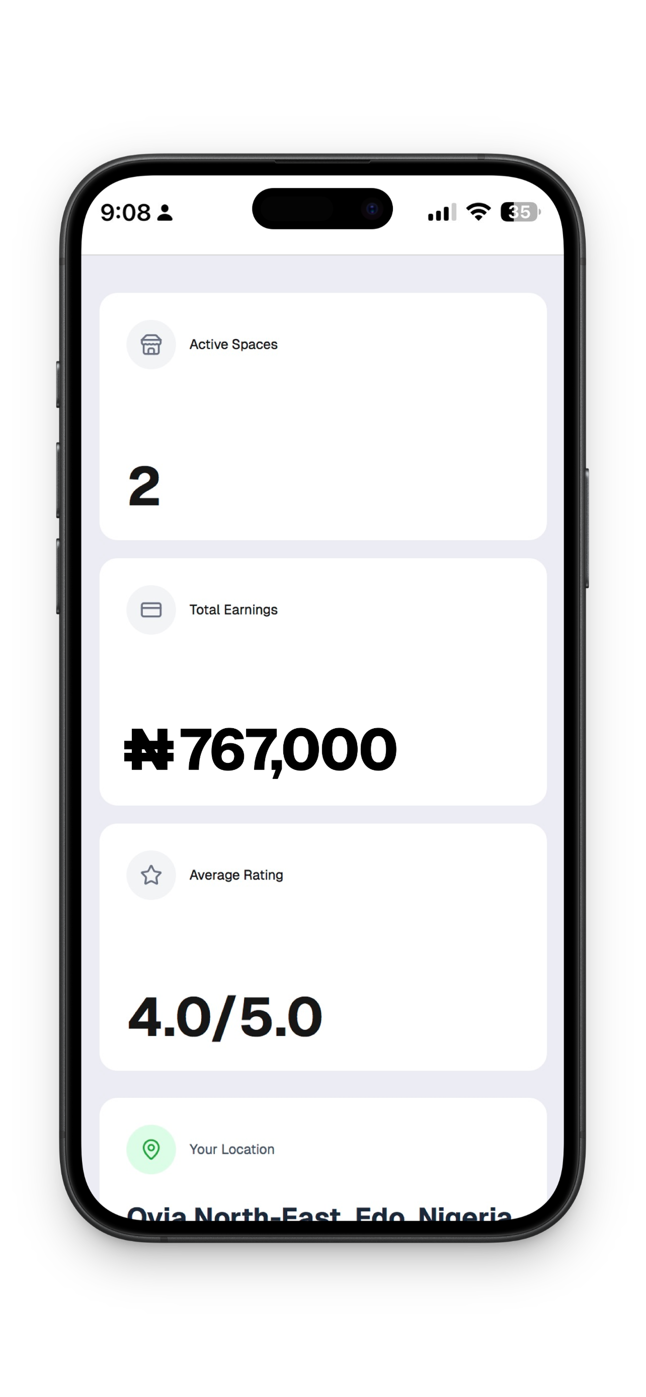 Mobile App Interface - Track Results
